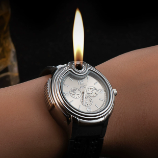 MZ805 Watch Creative Men's Sports Metal Open Flame 2-in-1 Watch Lighter