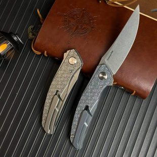 Double track ceramic bearings, titanium alloy handle, folding knife, stone washing blade, outdoor knife, folding tactical knife