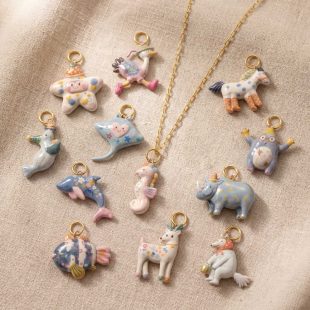 Animal Series Stainless Steel Oil-Drop Embroidery Pendant DIY Accessories