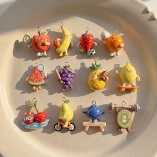 New Fruit Sports Equipment Series Pendant DIY Drop Paint Series 14K Gold