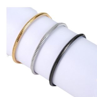 Stainless steel square snake chain bracelet for women and men, square snake bone chain bracelet