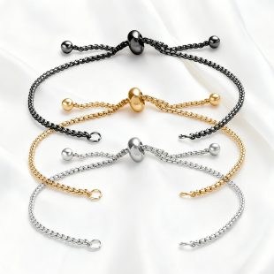 Titanium steel stretch bead bracelet wholesale 18K gold bracelet