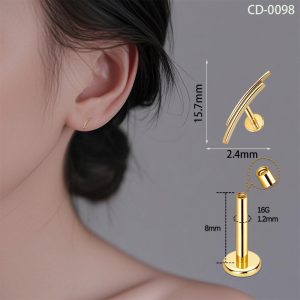 Titanium alloy G23 anti allergic zircon earrings